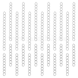 Unicraftale 100 шт., удлинитель цепи 2 размера, 304 витая цепочка из нержавеющей стали, длинная цепочка с хвостом 25-53 мм, съемная удлинительная цепочка для изготовления цепочки, сережек, ожерелья, браслета, брелока
