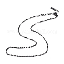 304 ожерелье-цепочка из нержавеющей стали для мужчин и женщин, металлический черный, 15.94 дюйм (40.5 см)