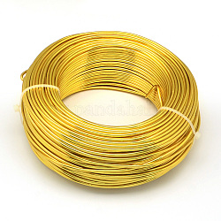 Round Aluminum Wire, Bendable Metal Craft Wire, for DIY Jewelry Craft Making, Gold, 10 Gauge, 2.5mm, 35m/500g(114.8 Feet/500g)