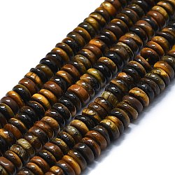 Natürlichen Tigerauge Perlen Stränge, Scheibe, 6x1~3 mm, Bohrung: 0.8 mm, ca. 151 Stk. / Strang, 15.35'' (39 cm)