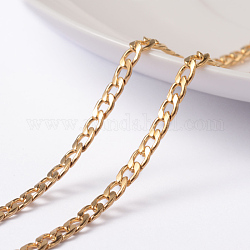Ion Plating(IP) 304 Stainless Steel Twisted Chain Curb Chains, with Spool, Unwelded, Golden, 5x3x0.8mm, about 65.61 Feet(20m)/roll