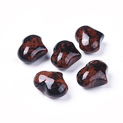 Cuore di ossidiana di mogano naturale pietra d'amore, pietra di palma tascabile per il bilanciamento del reiki, 20x25x11~13mm