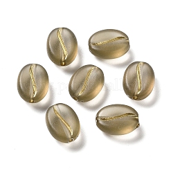 Frosted Acrylic Beads, Oval, Gold, 10.5x8x5mm, Hole: 1.4mm, about: 1900pcs/500g
