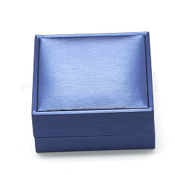 Scatole braccialetto di plastica, con velluto, quadrato, blu royal, 9.1x9.1x4.5cm