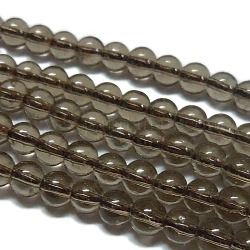 Sintetici fumosi perle di quarzo fili, tondo, 6mm, Foro: 0.8 mm, circa 67pcs/filo, 15.5 pollice