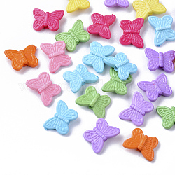 Opaque Acrylic Beads, Butterfly, Mixed Color, 14.5x11x4mm, Hole: 1.5mm, about 2000pcs/500g