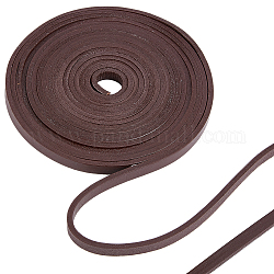 Cordón de cuero de vaca plano gorgecraft, para la fabricación de la joya, coco marrón, 10.5x4mm
