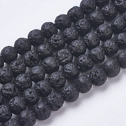 Fili di perle di roccia lavica naturale, tinto, tondo, 4.5~5mm, Foro: 1 mm,circa88pcs/filo, 15.3 pollici (39 cm)