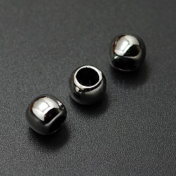 Perles européennes en alliage, Perles avec un grand trou   , rondelle, noir, 10x8mm, Trou: 5mm