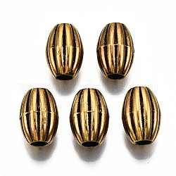 Ccb Kunststoff-Perlen, gewellten Wülsten, Oval, Antik Golden, 16x11.5 mm, Bohrung: 4.5 mm, ca. 506 Stk. / 500 g