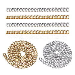Алюминий обуздать цепи, несварные, золотой и серебряный, ссылка: 16.5x13x3.5 mm, 1м / шт, 2 шт / комплект