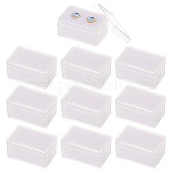 Caja de almacenamiento de joyas de acrílico, caja visual con esponja dentro, Rectángulo, blanco, 5.7x3.7x2.8 cm