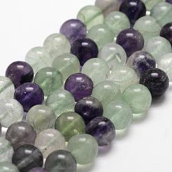 Chapelets de perles en fluorite naturelle, ronde, grade AB +, 8mm, Trou: 1mm, Environ 50 pcs/chapelet, 14.9 pouce ~ 15.1 pouces
