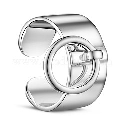 SHEGRACE Adorable Rhodium Plated 925 Sterling Silver Wind Band Rings, Platinum, 18mm