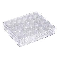 Clear Bead Organizer Storage Case, Plastic Bead Containers, Seed Beads Containers with 30 Tiny Containers, 13.5x16x3.5cm, bottle: 26x29mm, Capacity: 5ml(0.17 fl. oz), 30pcs/box