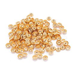 Messing Perle Kappen & Kegel Perlen, langlebig plattiert, apetalous, echtes 18k vergoldet, 5x2 mm, Bohrung: 0.8 mm