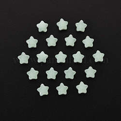 20 pz imitazione perle di vetro giada, stella, prato verde, 8x8.5x4mm, Foro: 1 mm
