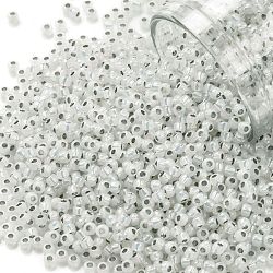 TOHO Round Seed Beads, Japanese Seed Beads, (2100) Silver Lined Milky White, 11/0, 2.2mm, Hole: 0.8mm, about 1110pcs/bottle, 10g/bottle