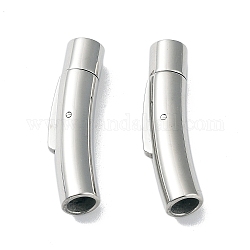 Column 316 Surgical Stainless Steel Bayonet Clasps, Stainless Steel Color, 28x6mm, Hole: 4mm