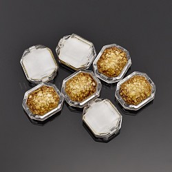 Genähte Taiwan Acrylperlen, Multi-Strang-Verbinder, Bekleidungszubehör, Rechteck, Kaffee, 10.5x9x5.5 mm, Bohrung: 1 mm