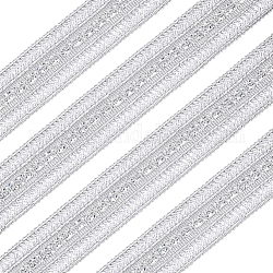 Benecreat 5 Meter Filigranes Polyesterband, Wohnung, Silber, 1-3/4 Zoll (45 mm)