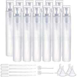 Benecreat 12 Packung 20 ml weiße Mini-Reise-Sprühflaschen mit 4 Stück Trichter, 4 Stück 1 ml Pipetten und 2 Stück Plastikpumpe für Reiselotion Parfüm