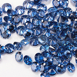 Cabochons à dos pointu de zircone cubique en forme de diamant, facette, bleu royal, 10mm