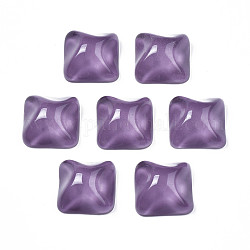 Cabujones de resina transparente, cabujones de ondas de agua, cuadrado, púrpura, 16x16x8.5~9mm