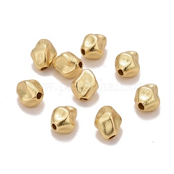 Perline in ottone, pepite di torsione, cadmio & nichel &piombo libero, placcato di lunga durata, vero placcato oro 18k, 6.5~7x4.5~5x4.5~5mm, Foro: 1 mm