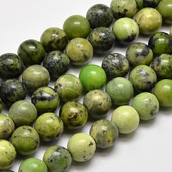 Natürliche Serpentinen runde Perlenstränge, 10 mm, Bohrung: 1 mm, ca. 37 Stk. / Strang, 15 Zoll