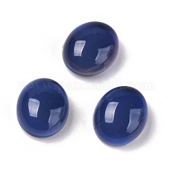 Cabochons di vetro, cabochon di umore che cambiano colore, ovale, blu, 12x10x6.5mm