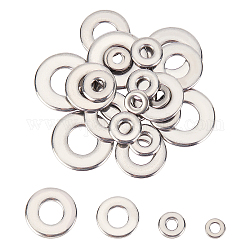 Unicraftale 24 pieza 4 estilos 304 anillos de unión de acero inoxidable, buñuelo, color acero inoxidable, 6 piezas / style