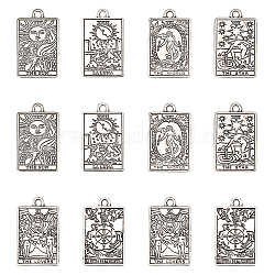 Chgcraft 24 Uds. 6 estilos de dijes de cartas de tarot, colgantes acrílicos impresos, rectángulo con colgantes con patrón de tarot, collar de cartas de tarot, colgante para pulseras, collares, manualidades, fabricación de joyas