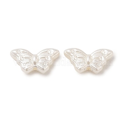 Perlas de imitación cuentas de perlas, mariposa, fantasma blanco, 8x15x4.5mm, agujero: 1.2 mm