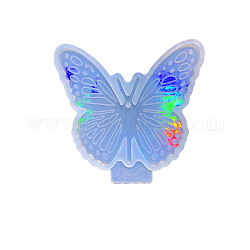 Moules à pendentif papillon holographique en silicone de qualité alimentaire, bricolage, moules de résine, pour la résine UV, fabrication artisanale d'effet laser en résine époxy, motif lumineux, 10.3x10.7 cm