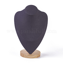 Muestra de collar de microfibra de madera, gris oscuro, 18.7~19.2x12.8~13x27.5~28.2 cm