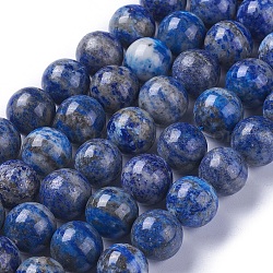 Natürlicher Lapislazuli Perlenstränge, Runde, 10 mm, Bohrung: 1 mm, ca. 37 Stk. / Strang, 15.7 Zoll (40 cm)