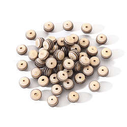 50pcs perles de résine à rayures transparentes, ronde, tan, 1/4 pouce (8 mm), Trou: 2mm, 50 pcs /sachet 