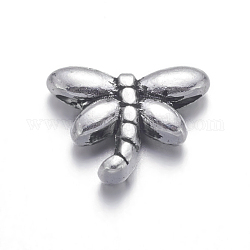 Silber Tibetische Perlen, Bleifrei und cadmium frei, Libelle, Antik Silber Farbe, ca. 8.2 mm lang, Bohrung: ca. 1 mm