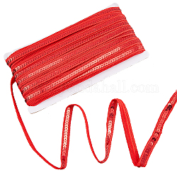 Nastri di poliestere scintillanti, con paillettes in plastica pvc, accessori d'abbigliamento , rosso, 1/2 pollice (13 mm), circa 35 iarde (32 m)/carta