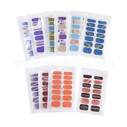 Full Wraps Nagellackaufkleber, selbstklebend, für nagelabziehbilder design maniküre tipps dekorationen, Mischfarbe, 14pcs / Blatt