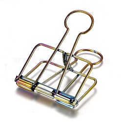 Metallskelettrahmen Hohldrahtbinderclips clip, Bürobedarf, Regenbogen-Farb, 6.65x5.05x4.45 cm