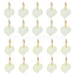 Dreadlocks-Perlen aus Acryl, Eisengeflecht Haaranhänger Dekorationsklammern, für das Haarstyling, Blatt, golden, 25 mm, 2 Stil, 10pcs / style, 20 Stück / Set