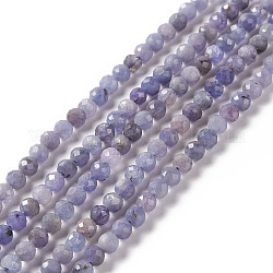 Natürliche Tansanitblau Perlen Stränge, facettiert, Runde, 4 mm, Bohrung: 0.8 mm, ca. 99 Stk. / Strang, 15.35 Zoll (39 cm)