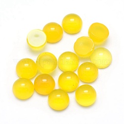 Cabujones de ágata amarilla natural, semicírculo, 4x2~4mm