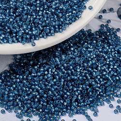Miyuki runde Rocailles Perlen, japanische Saatperlen, 15/0, (rr648) gefärbter Denim blau silverlined Alabaster, 1.5 mm, Bohrung: 0.7 mm, ca. 5555 Stk. / 10 g