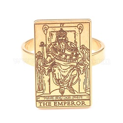 304anelli di acciaio inossidabile banda larga, anello di carte dei tarocchi, l'anello dell'imperatore iv per le donne, oro, misura degli stati uniti 6 1/2 (17mm)