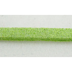 Плоский шнур замши, искусственная замшевая кружева, Lt. зеленый, 1x3 мм