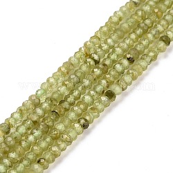 Perline peridoto naturale fili, sfaccettato, rondelle, 3x2.5mm, Foro: 0.5 mm, circa 188pcs/filo, 15.55'' (39.5 cm)