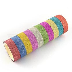 Блестящая пудра diy записки декоративные бумажные ленты, самоклеющиеся ленты, разноцветные, 14.5 мм, около 3 м / рулон, 10 рулоны / группа